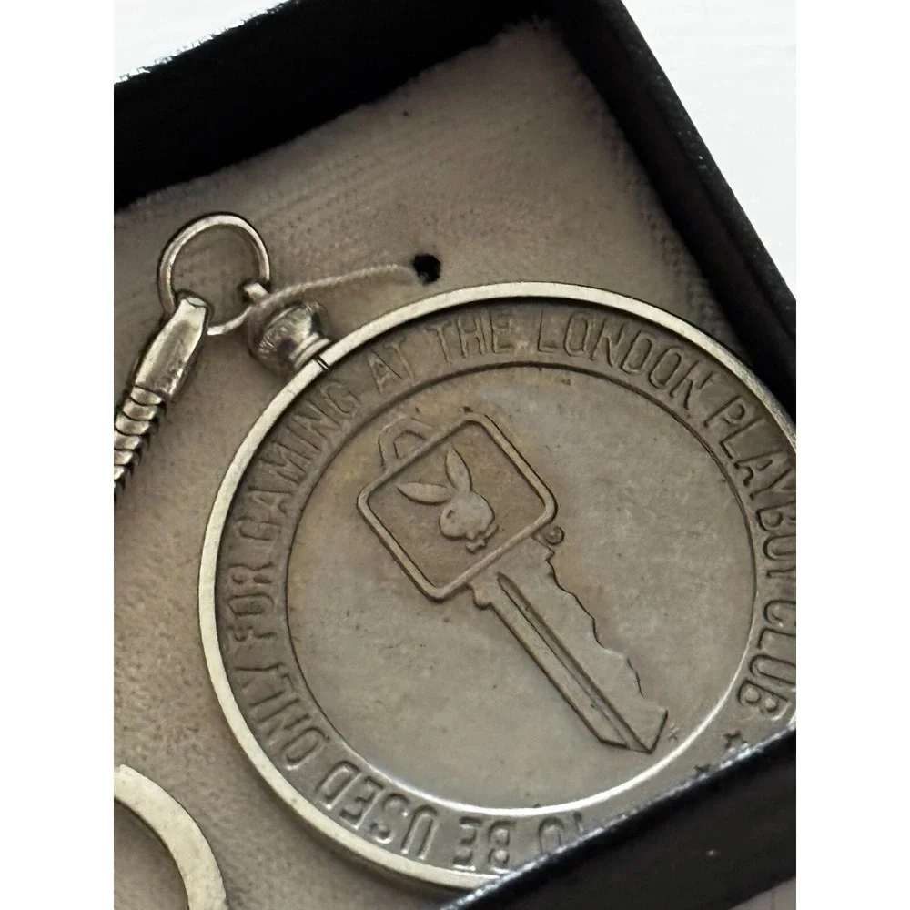 Vintage 1966 Playboy Gaming Token Keychain‎ Key Ring for the London Playboy Club